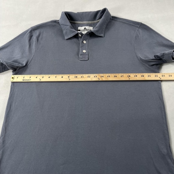 American Giant Polo Shirt Mens Large Blue Short Sleeve Cotton Classic Made‎ USA - Picture 8 of 11